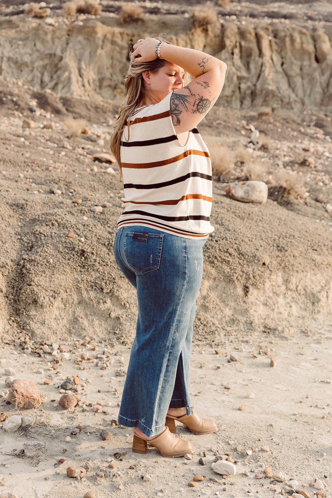 Cali Wide Leg Crop Jean Curvy