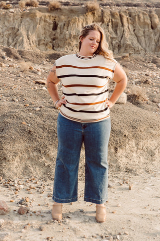 Mesa Side Piping Wide Leg Crop Jeans