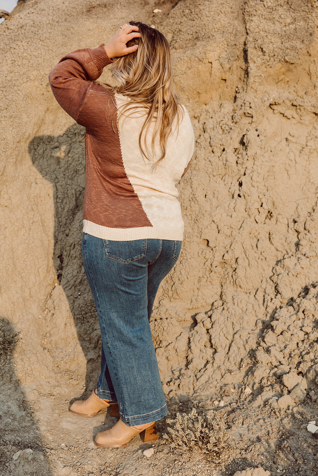 Nikki Long Sleeve Colorblock Sweater Curvy