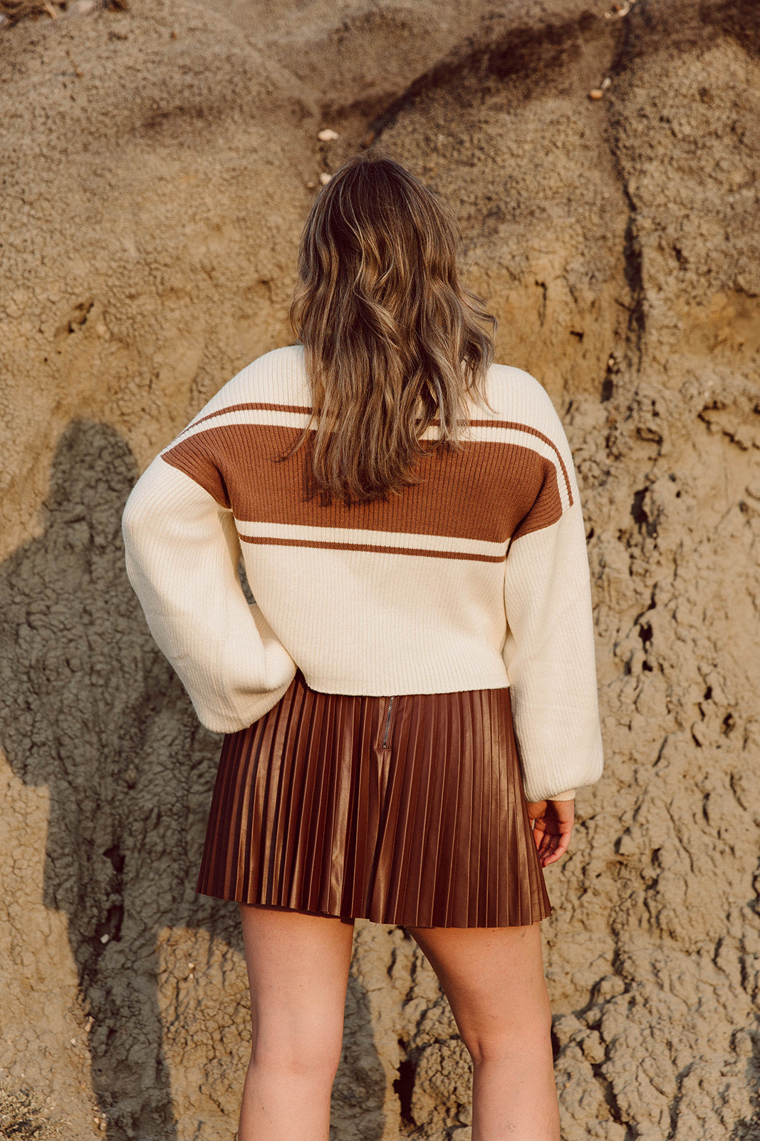 Charley Striped Mock Neck Sweater