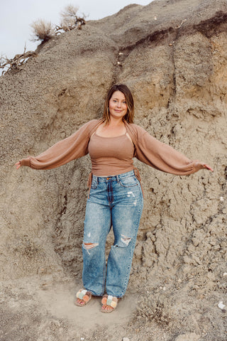 Mesa Side Piping Wide Leg Crop Jeans