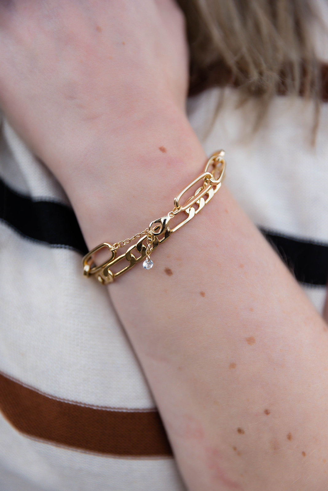 Gold Small Double Chain Bracelet