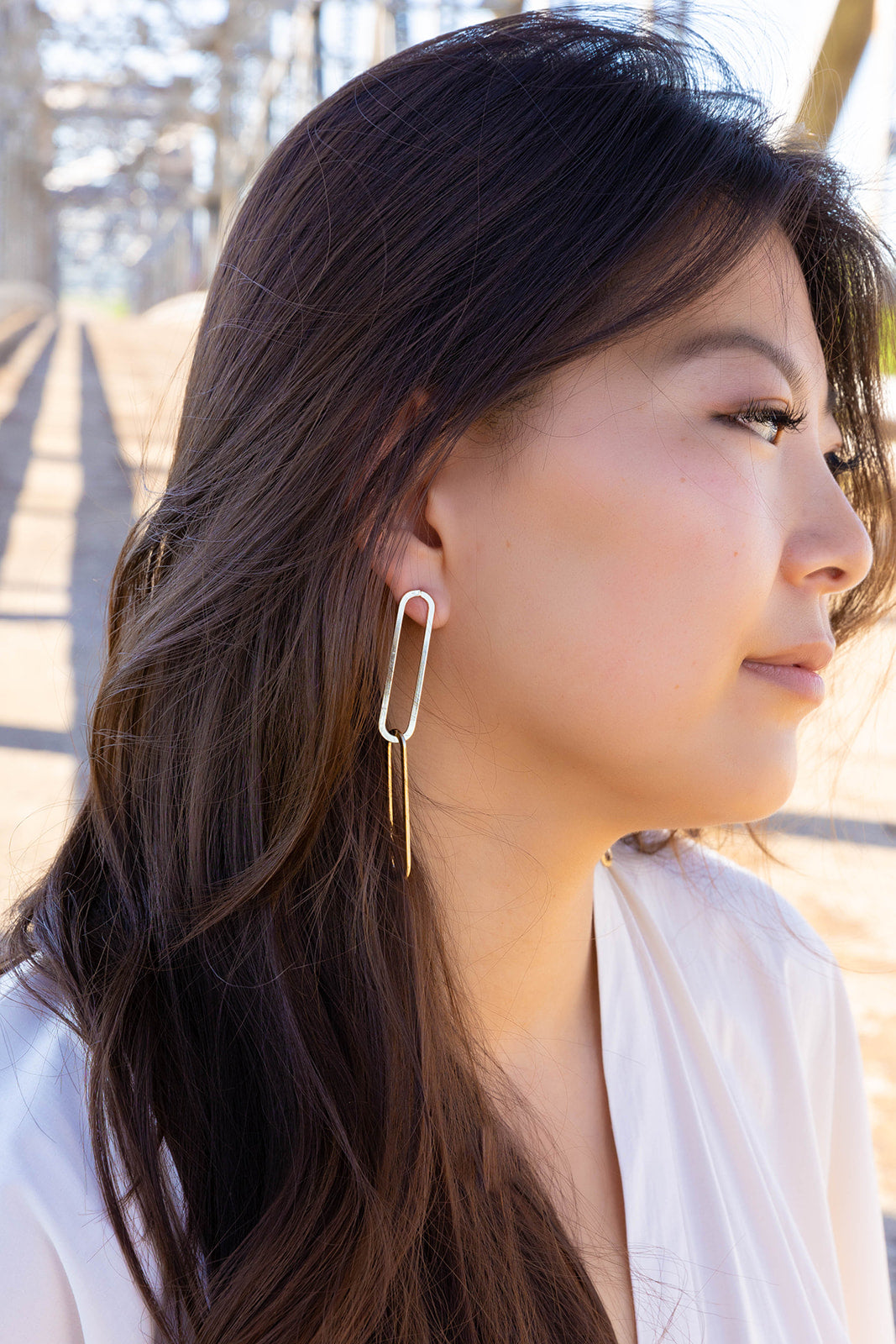 Paperclip Charm Earrings