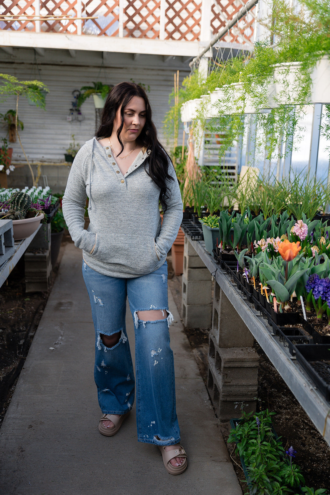 Sheryl Wide Leg Distressed Jeans