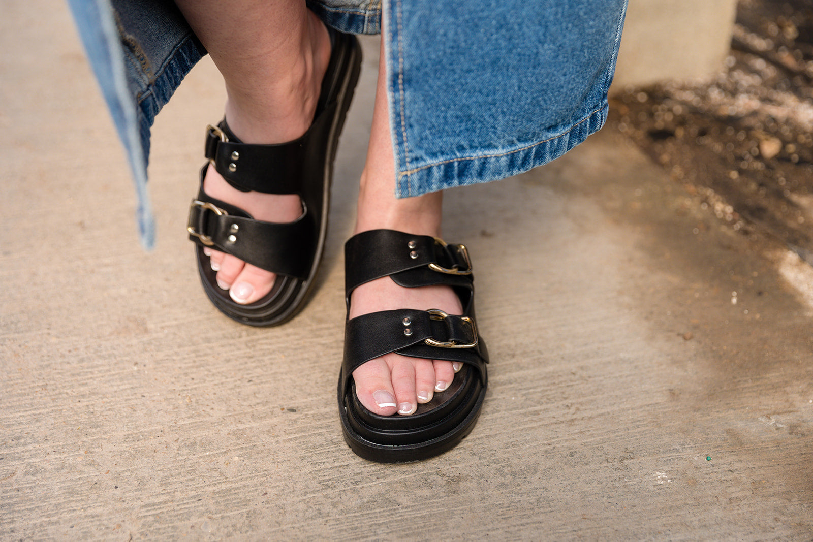 Seeley Double Strap Sandal Black