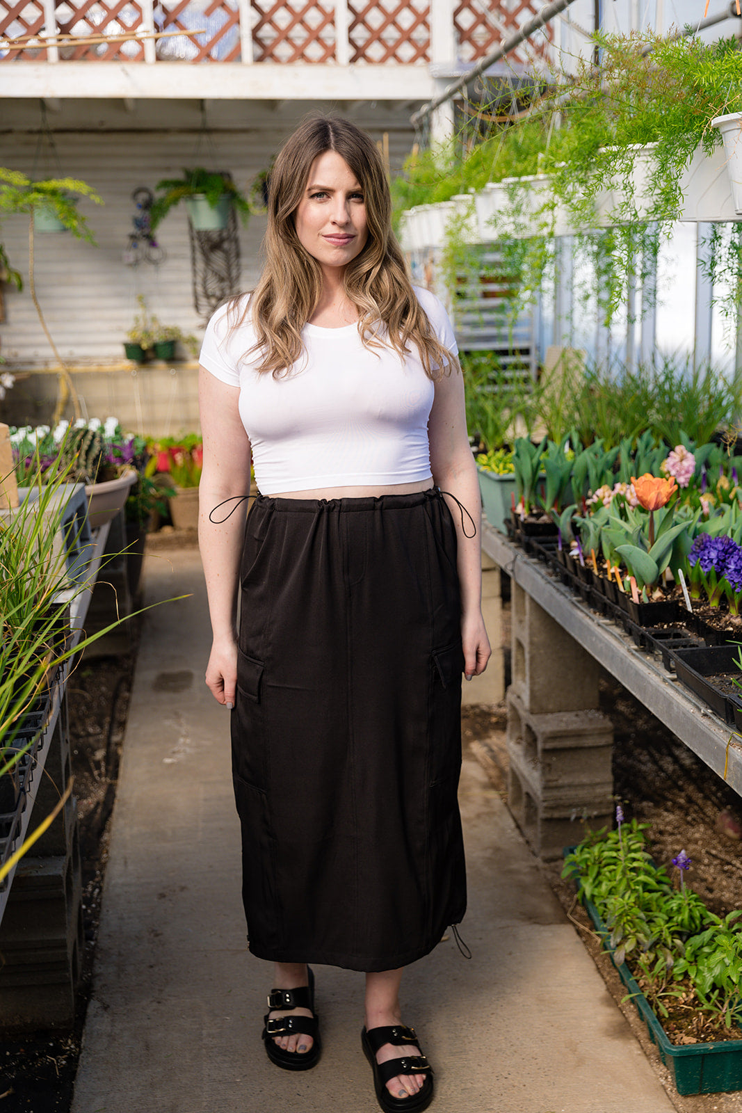 Sasha Short Sleeve Crop Top-White
