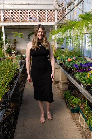 Garland Open Back Midi Dress
