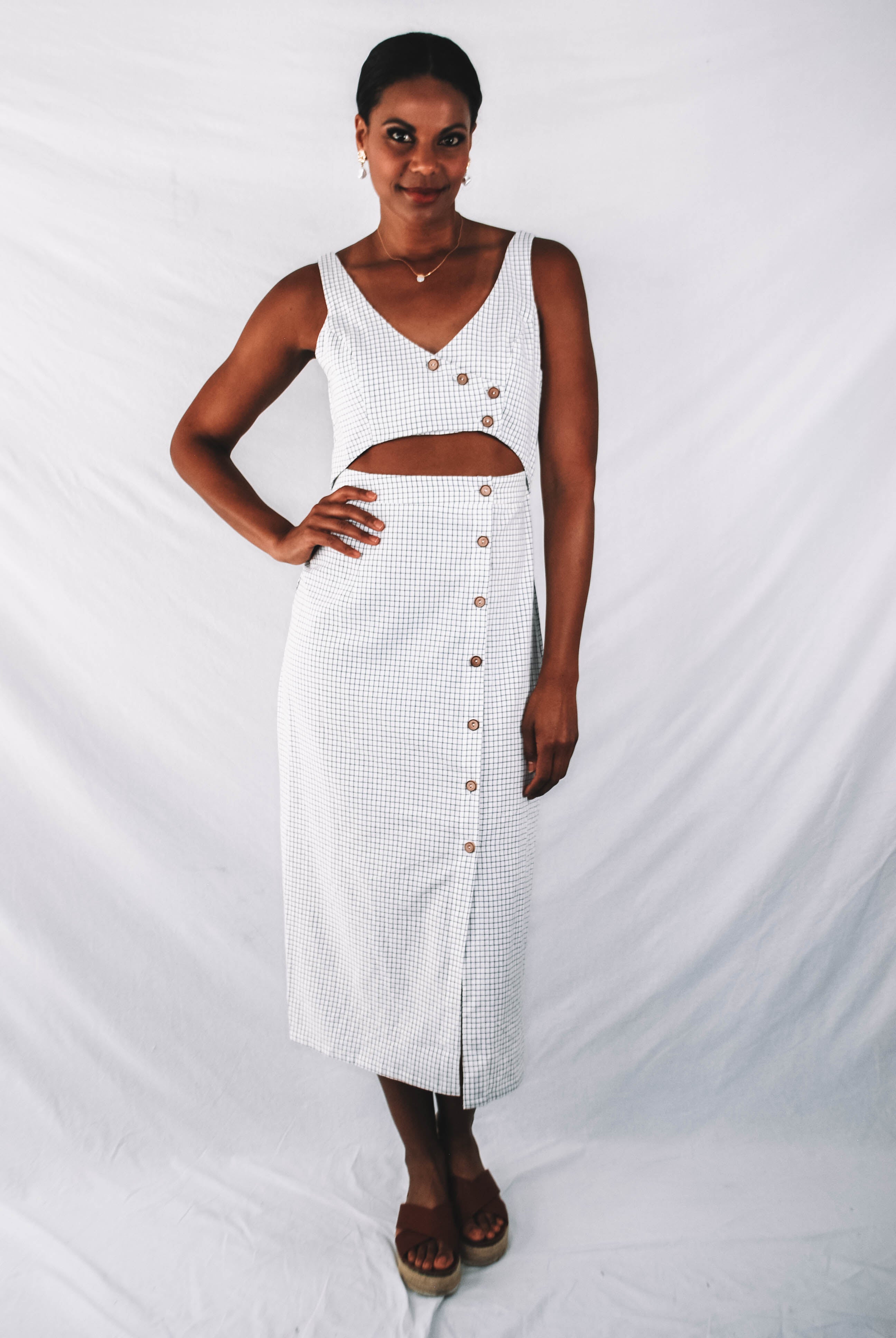 Rivage Button Down Cutout Dress