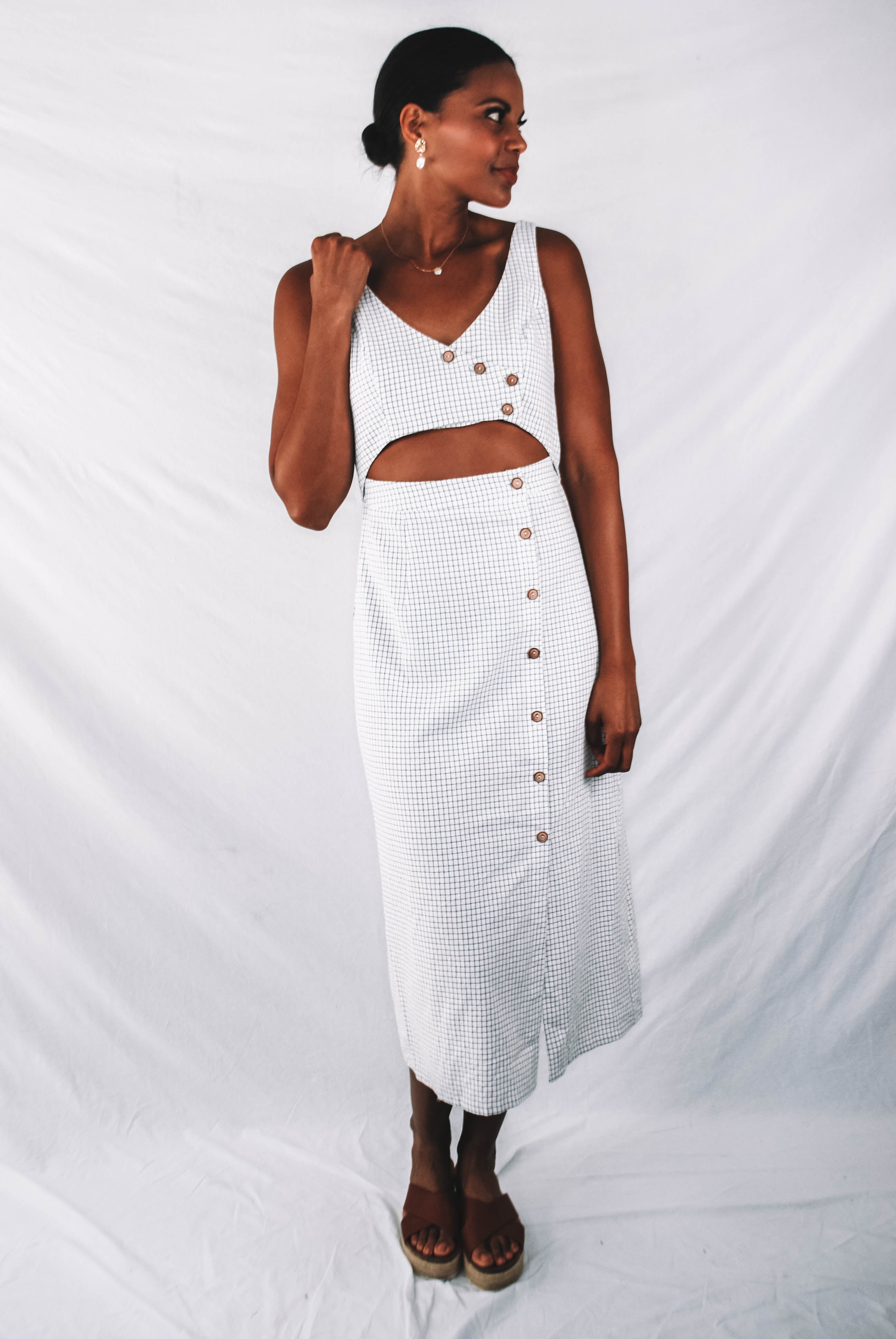 Rivage Button Down Cutout Dress