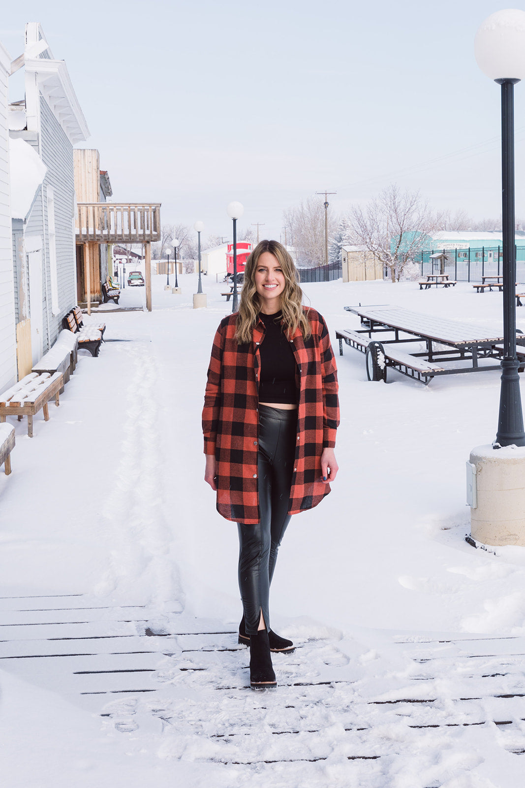 Connie Longline Plaid Shirt