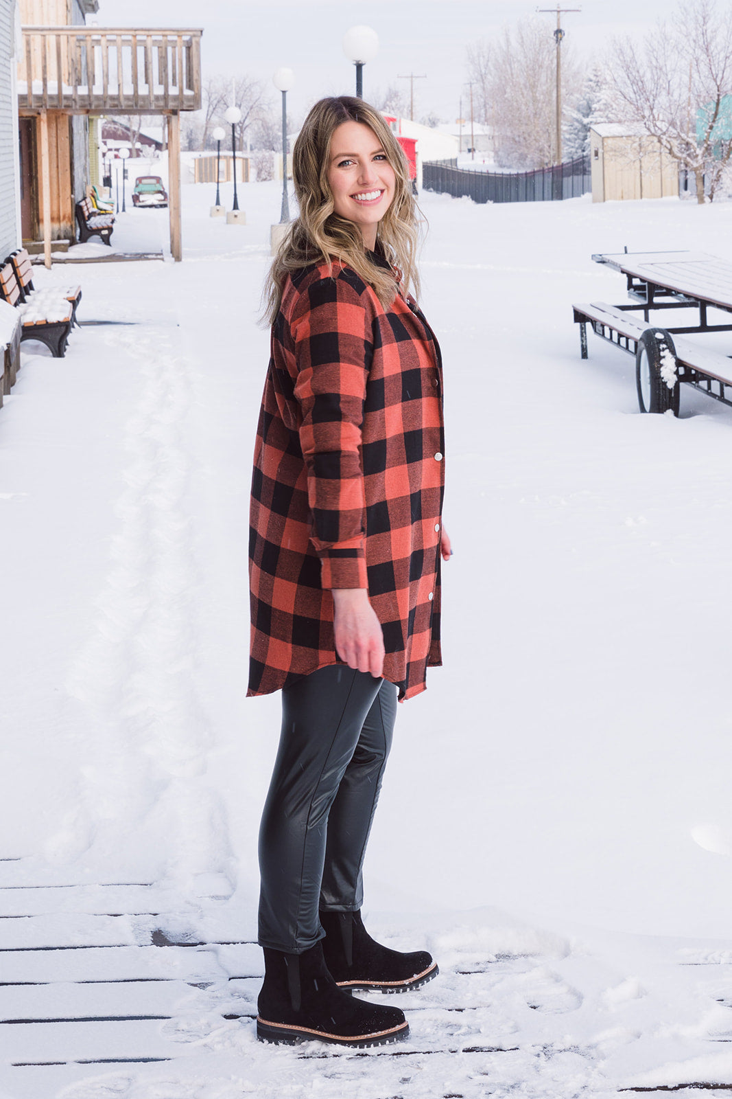 Connie Longline Plaid Shirt