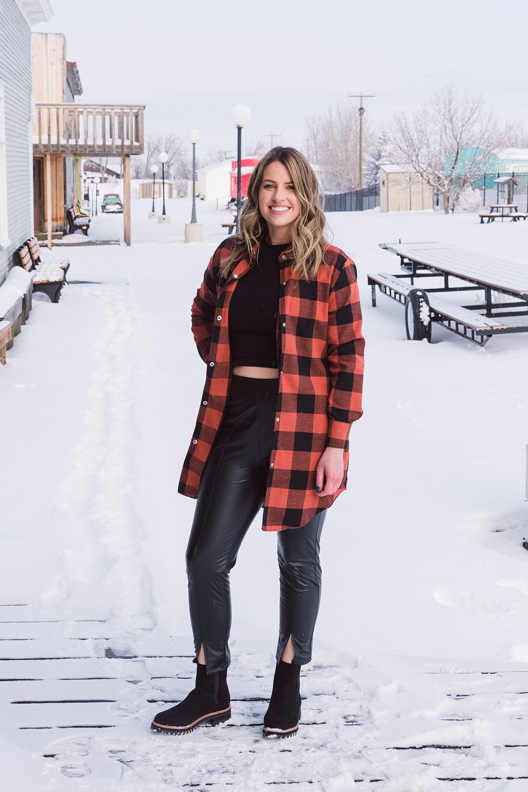 Connie Longline Plaid Shirt