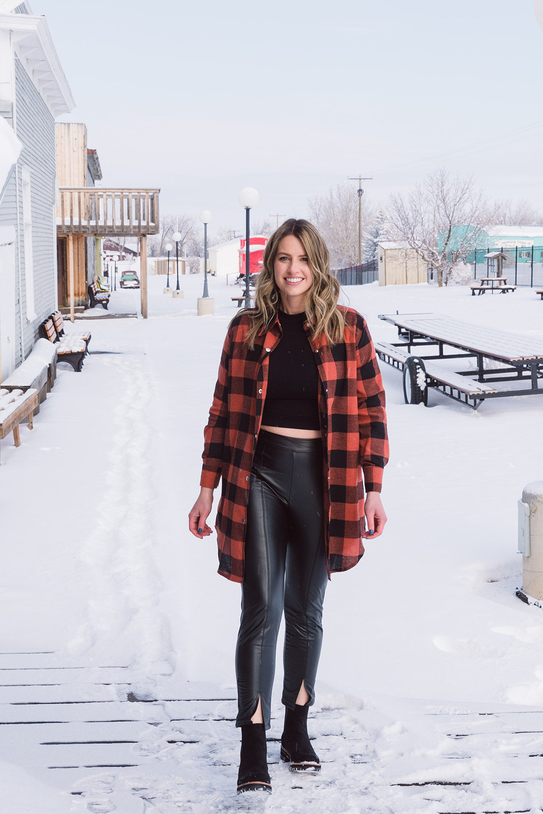 Connie Longline Plaid Shirt