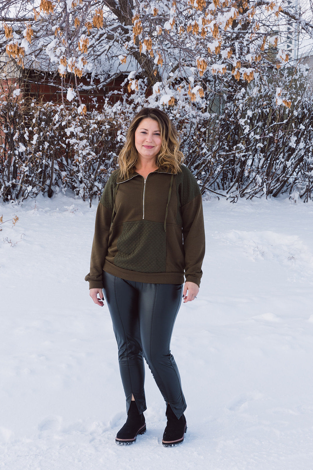 Dale Quilted Patch Half Zipper Sweater