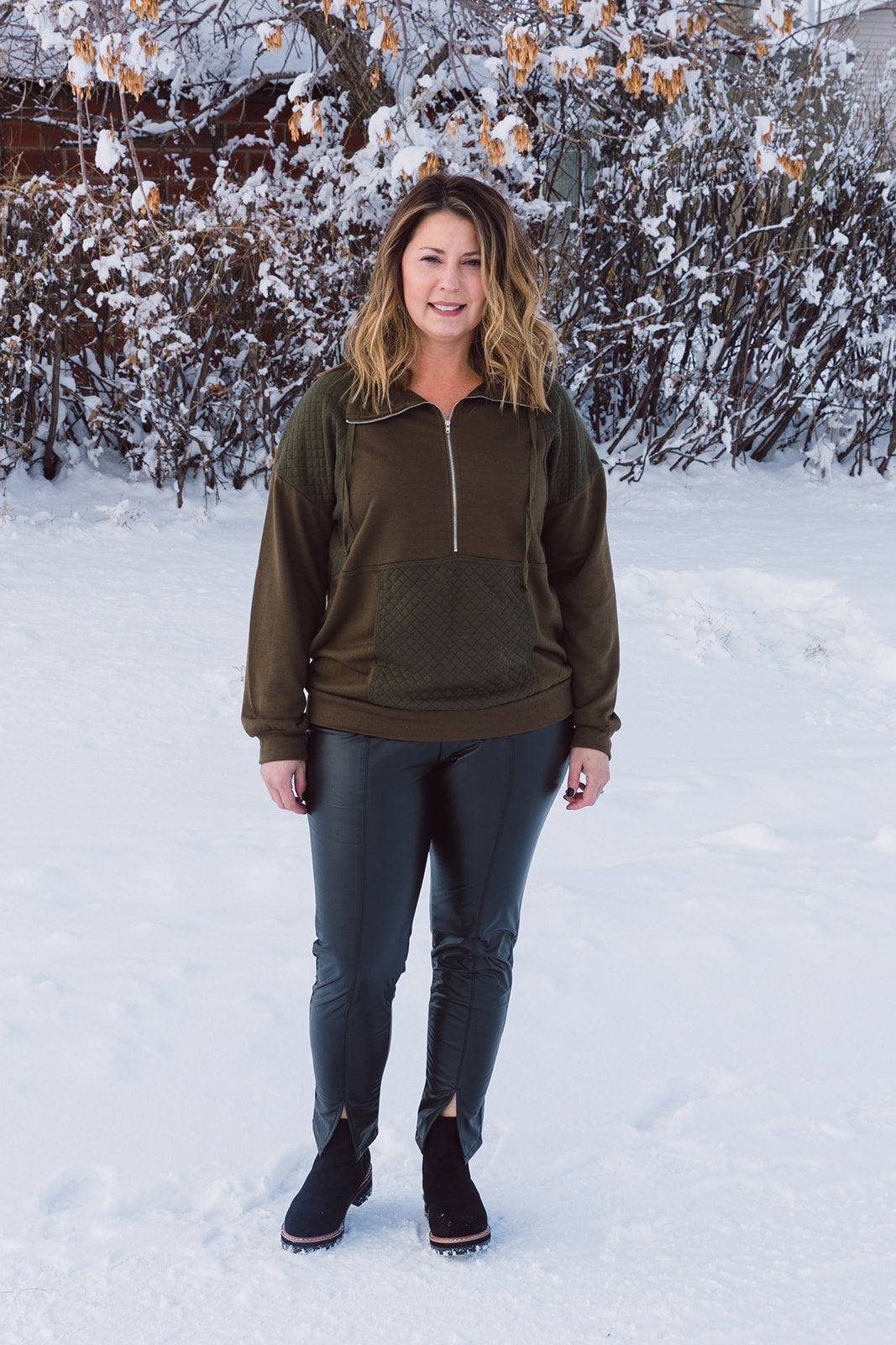 Dale Quilted Patch Half Zipper Sweater