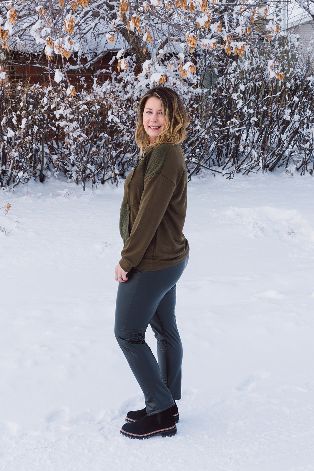 Dale Quilted Patch Half Zipper Sweater