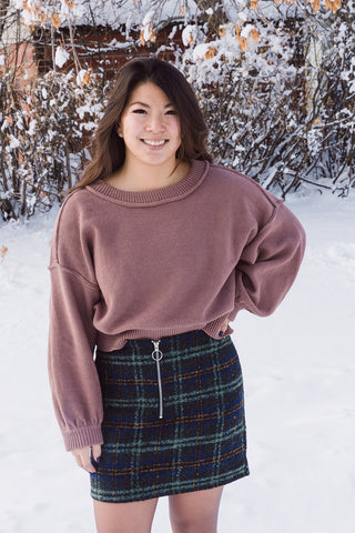 Rachel Raglan Sleeve Funnel Neck Sweater