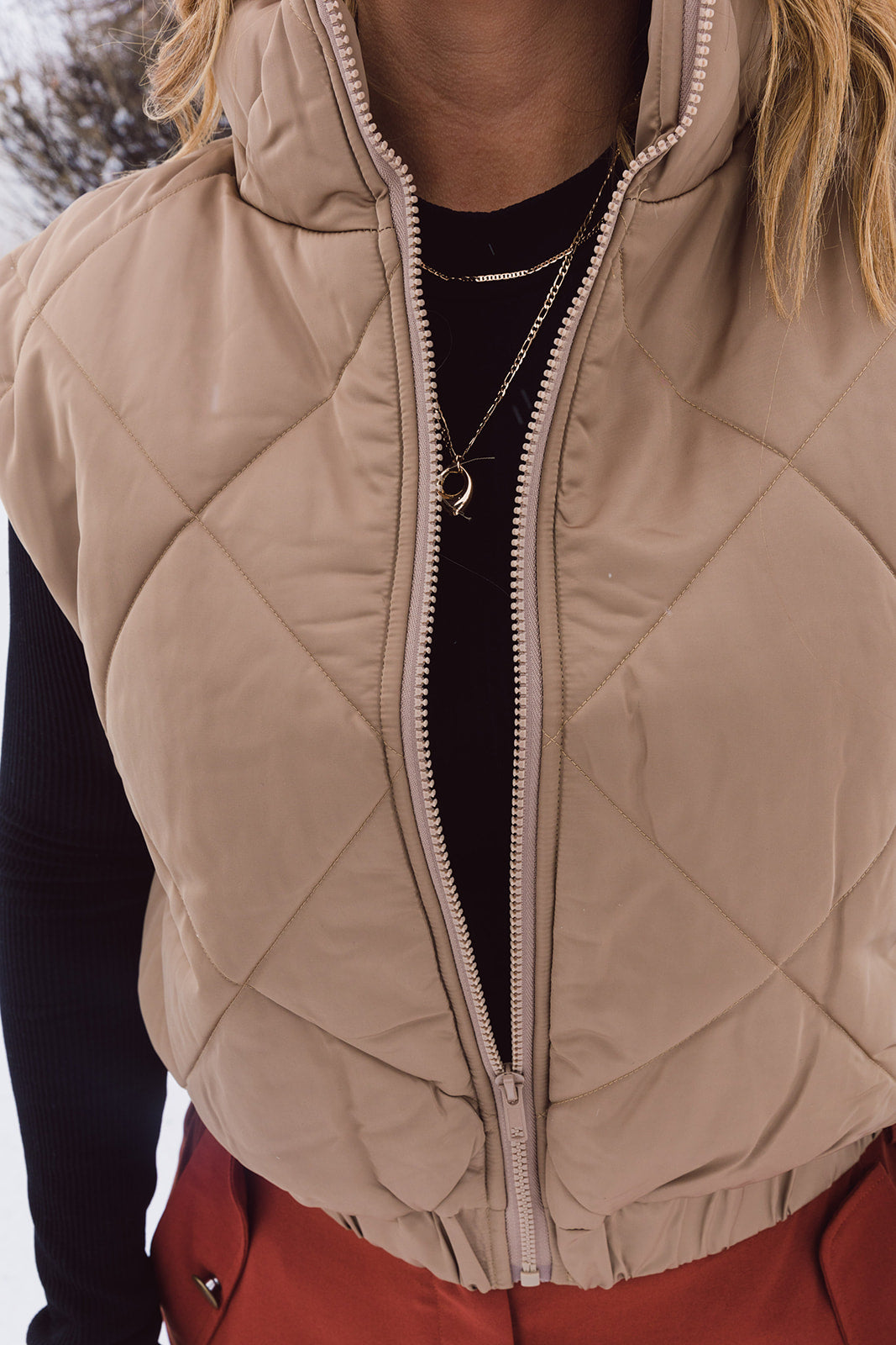 Magnolia Quilted Satin Vest
