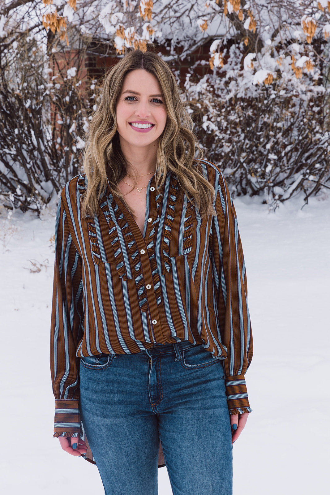 Vicki Long Sleeve Striped Blouse