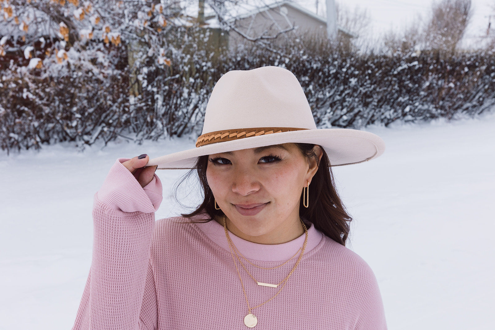 Sloan Wide Brim Panama Hat Ivory