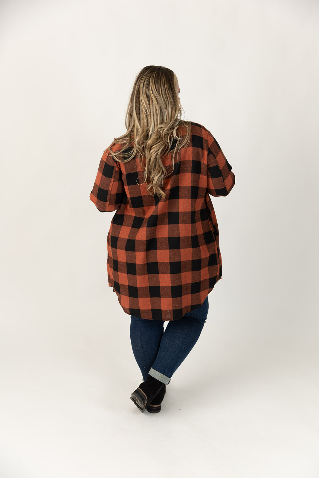 Connie Longline Plaid Shirt Curvy