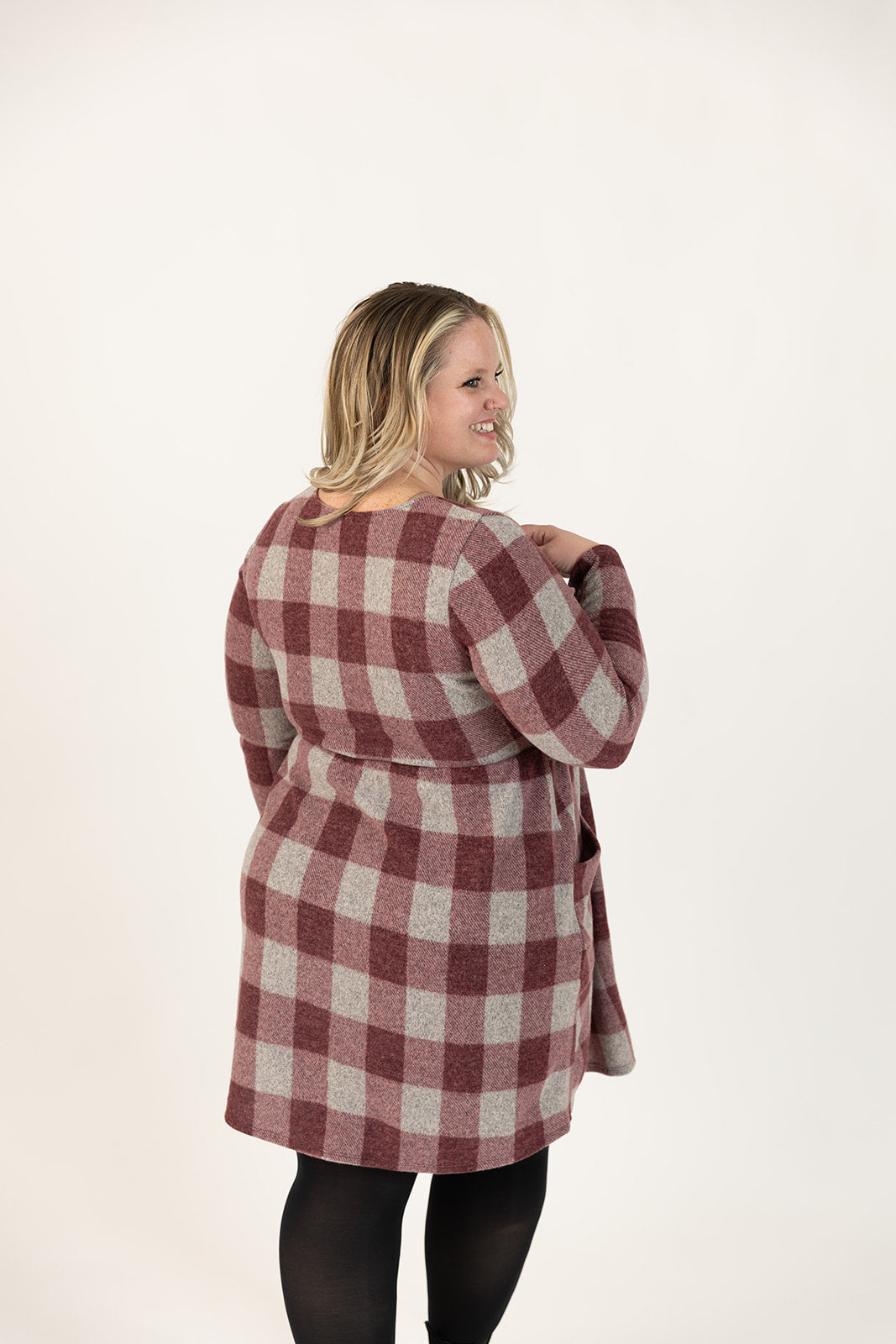 Maureen Long Sleeve Plaid Dress Curvy