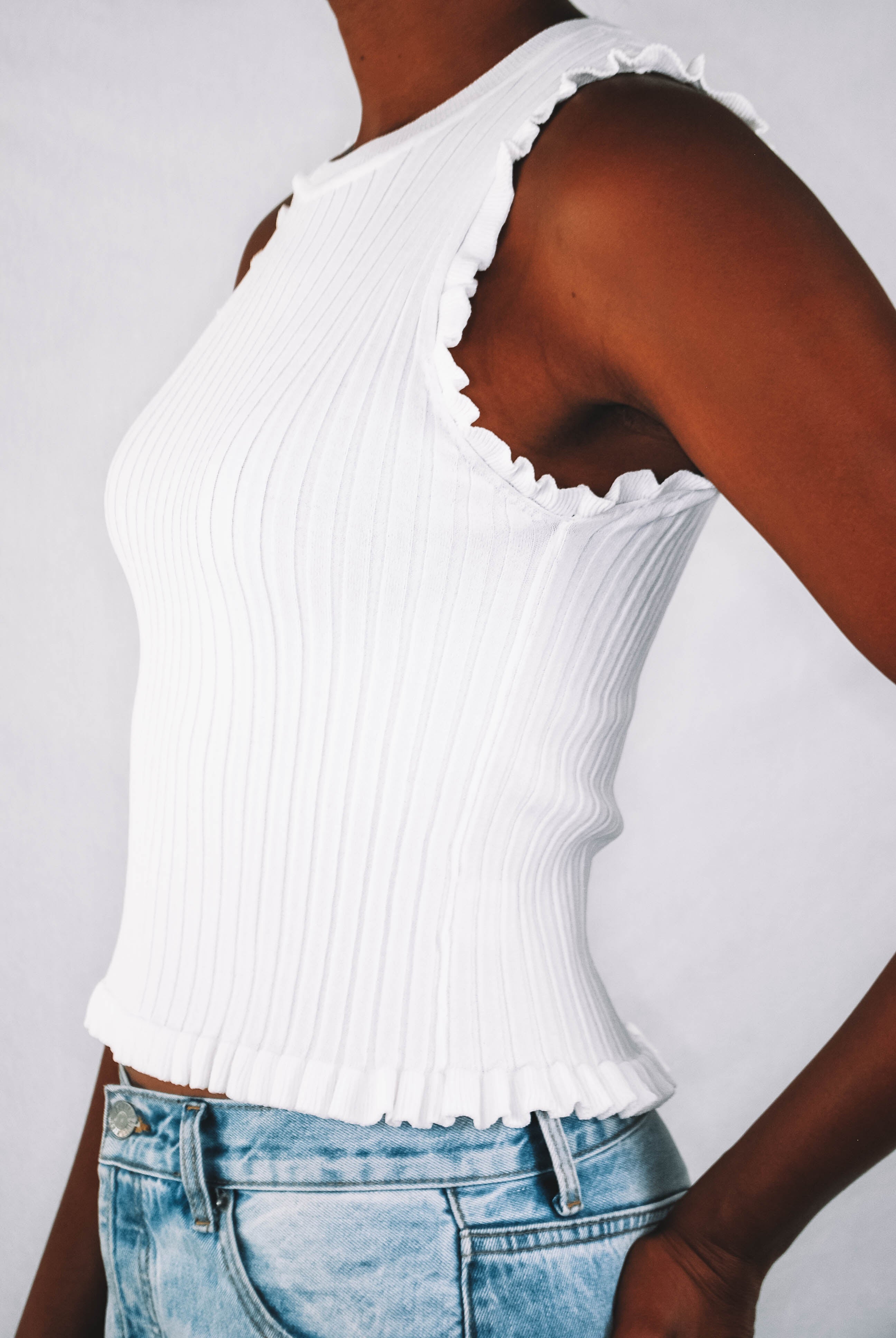 Cote Sleeveless Ruffle Top