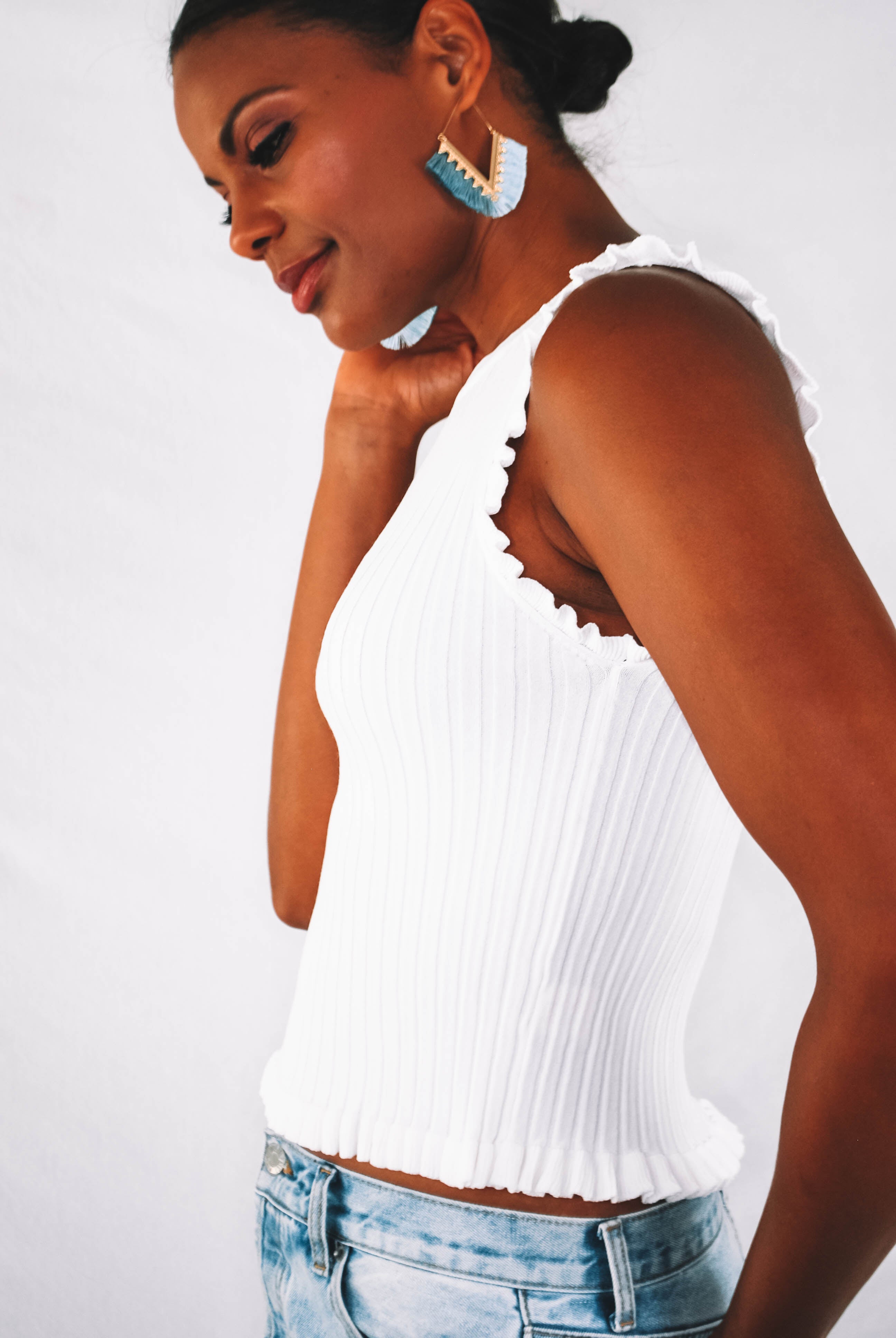 Cote Sleeveless Ruffle Top