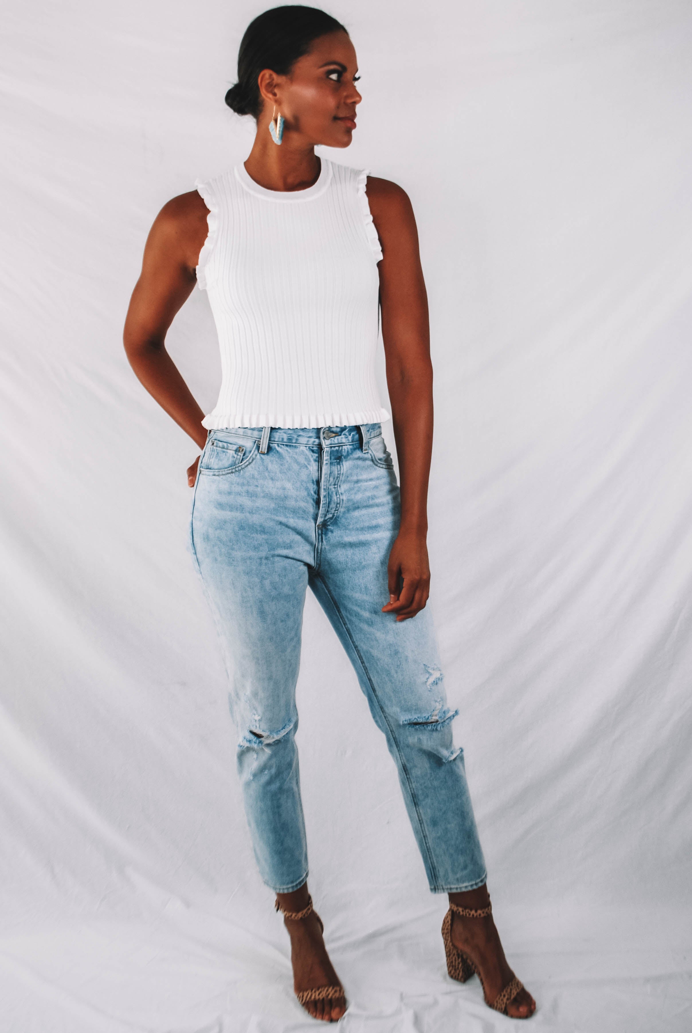 Cote Sleeveless Ruffle Top