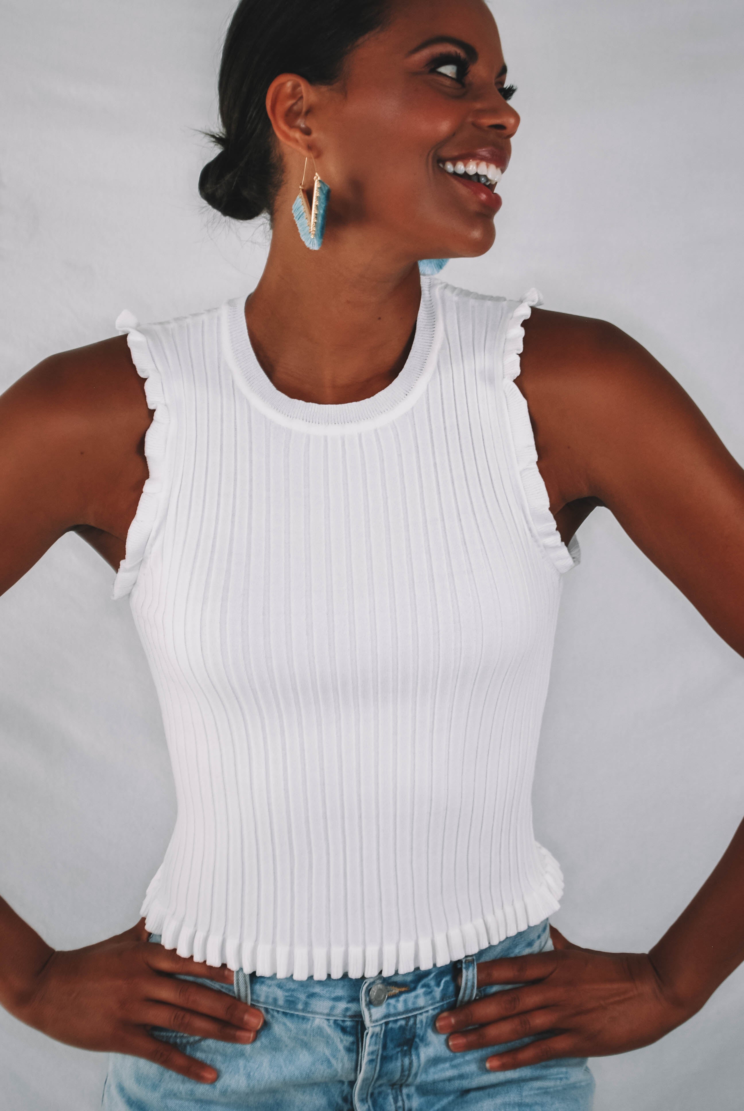 Cote Sleeveless Ruffle Top