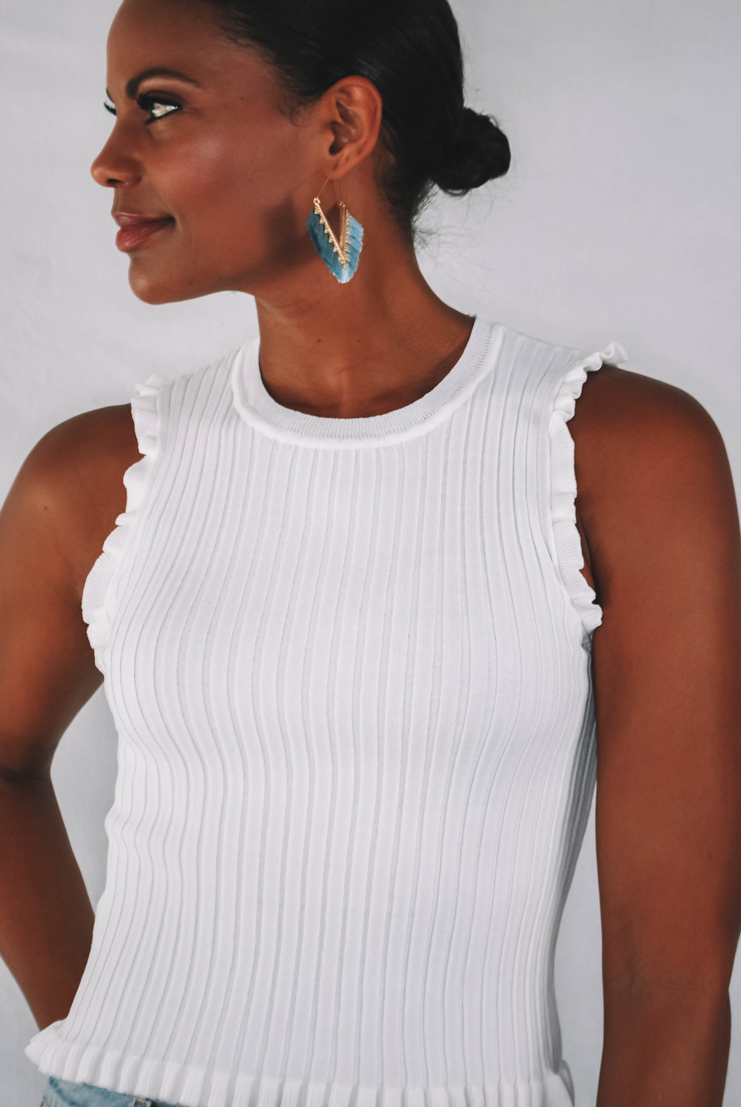 Cote Sleeveless Ruffle Top