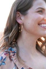 Remi Stone Deco Hoop Earrings