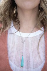 Prairie Long Teardrop Turquoise Necklace