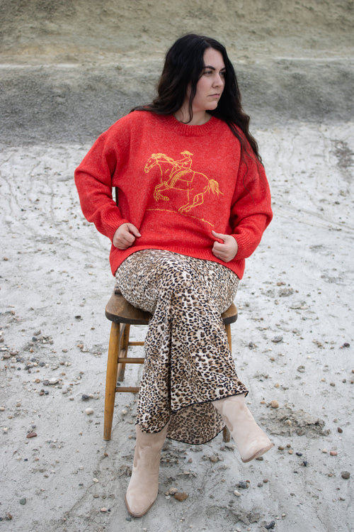 Belmont Embroidered Cowboy Knit Sweater