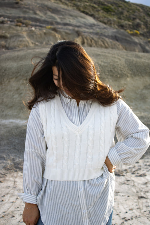 Carson Cropped Sweater Vest