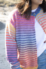 Elena Rainbow Striped Cardigan