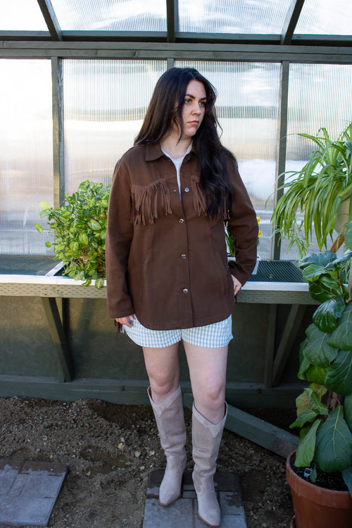 Santa Fe Espresso Western Fringe Jacket