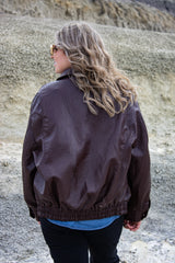 Kingman Leather Look Bomber Jacket