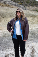 Kingman Leather Look Bomber Jacket