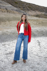 Mesa Side Piping Wide Leg Crop Jeans