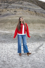 Mesa Side Piping Wide Leg Crop Jeans