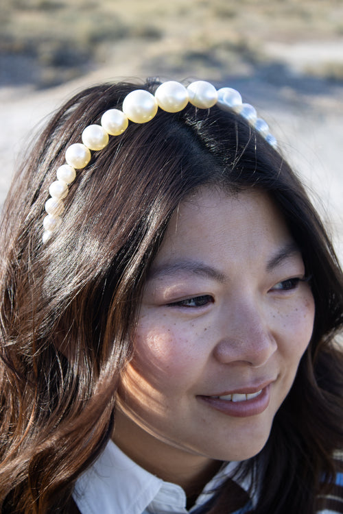 Pearl Beaded Crown Headband
