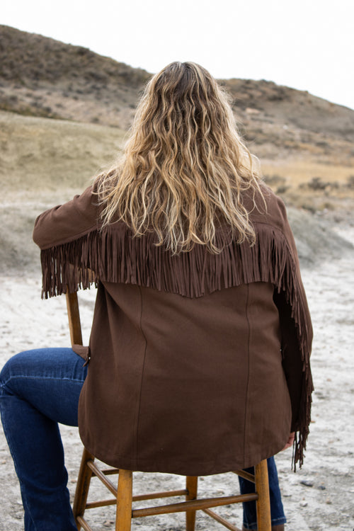 Santa Fe Espresso Western Fringe Jacket