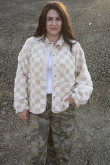 Sophie Checkered Sherpa Jacket