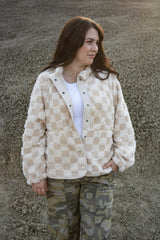 Sophie Checkered Sherpa Jacket