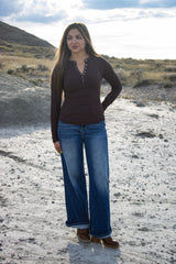 So 2009 Micro-Ribbed Henley Top