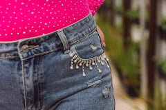 Arden Jeweled Denim Shorts