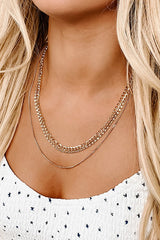 Triple strand gold layered necklace
