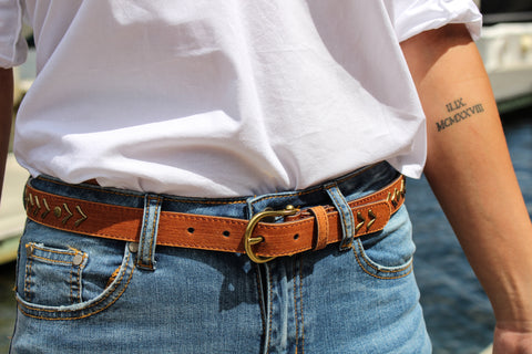 Double Buckle Belt with elastic closure - GOLD