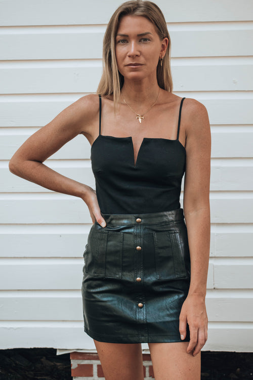 Quincy Faux Leather Mini Skirt